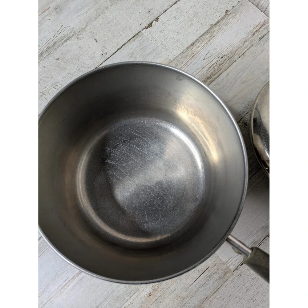 Revere Ware 2 Qt Saucepan Copper Clad Bottom Stainless Steel Pot with Lid USA
